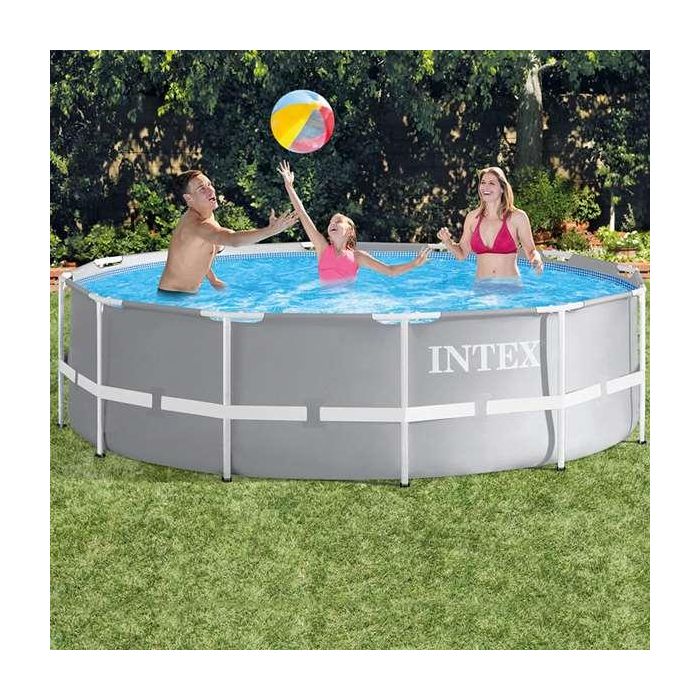 Intex Piscina Prism Frame con Depuradora 8592L, Redonda 366x99 cm para Niños +6 Años, PVC 4 Intex Piscina Prism Frame con Depuradora 8592L, Redonda 366x99 cm para Niños +6 Años, PVC 4