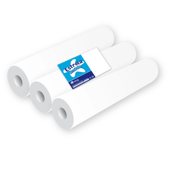 Amoos Rollo Papel para Camillas 2 Capas 67 Servicios 500 mm x 50 m Pura Celulosa Blanco 1