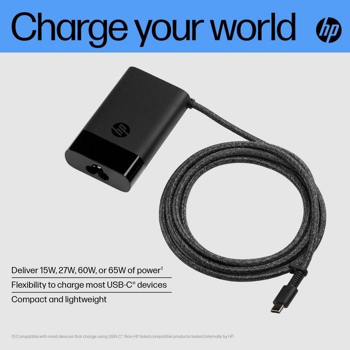 HP Cargador de Portátil USB-C 65W Compacto para la Mayoría de Dispositivos USB-C 1