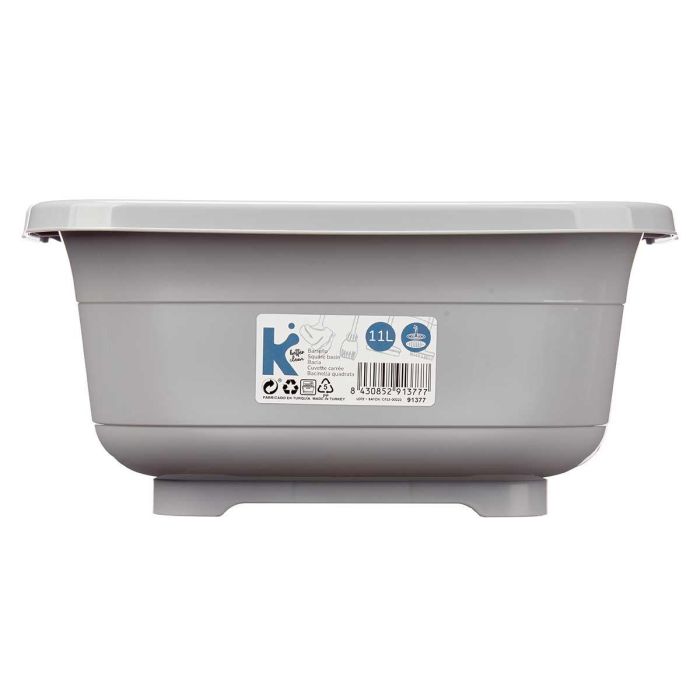 Barreño Cuadrado 11 L Gris Tapon Fregadero Arte Regal 35X16CM (12 Unidades) 2 Barreño Cuadrado 11 L Gris Tapon Fregadero Arte Regal 35X16CM (12 Unidades) 2