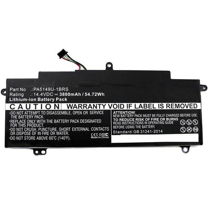 CoreParts Batería de Portátil para Toshiba Tecra Z40-A, Z40-A-10K, Z40-A-10T - 55Wh Li-ion 14.4V 3800mAh Negra, 12 Meses Garantía