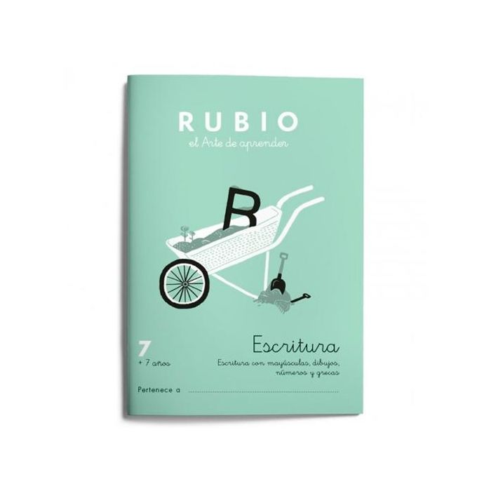 Rubio Cuaderno de Escritura Nº 7 para Niños 7+ Años - Pack de 10 Unidades con Ejercicios de Repetición y Conciencia Fonológica (10 Unidades)