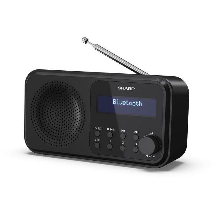 Sharp 20 DAB / 20 FM Radio Portátil Digital DAB+/DAB/FM con Bluetooth 5.0, 2W, Funciona con Pilas y USB, Negra 1 Sharp 20 DAB / 20 FM Radio Portátil Digital DAB+/DAB/FM con Bluetooth 5.0, 2W, Funciona con Pilas y USB, Negra 1