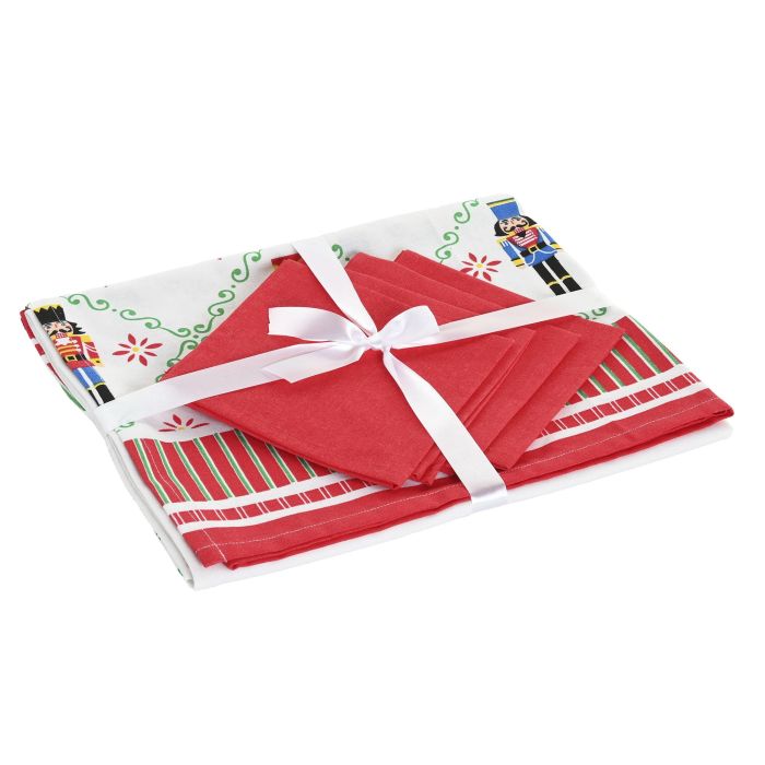 Mantel Navidad Moderna DKD Home Decor Rojo Verde 150 x 0.2 x 150 cm Set de 5 1 Mantel Navidad Moderna DKD Home Decor Rojo Verde 150 x 0.2 x 150 cm Set de 5 1