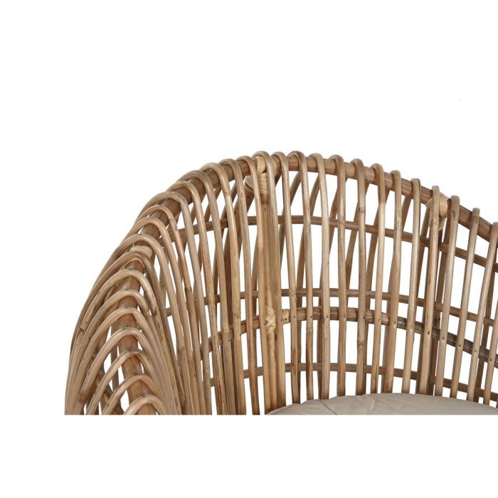 DKD Home Decor Silla Tropical Balinesa de Ratán y Bambú, Colección Bali2, Colores Natural y Beige, 70x74x70 cm, Altura asiento 43 cm 5