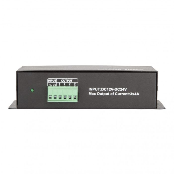 Controlador DMX512 RGB para iluminación LED, compatible con DMX-512, 3 Canales, 12/24VDC, 8A, Potencia Máx 288/576W 1 Controlador DMX512 RGB para iluminación LED, compatible con DMX-512, 3 Canales, 12/24VDC, 8A, Potencia Máx 288/576W 1