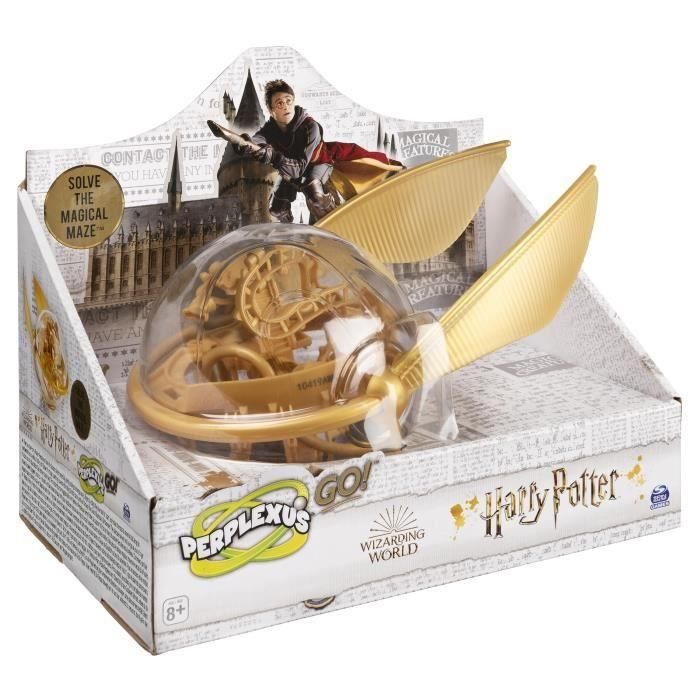 Spin Master Perplexus Harry Potter Snitch Dorada de Quidditch Rompecabezas Laberinto 3D Juego Habilidad con 30 Obstáculos de la Saga Mágica y Soporte