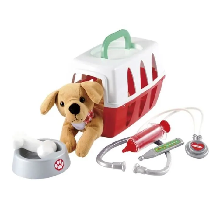 Ecoiffier Maleta Veterinaria 24 cm con Perrito de Peluche y Accesorios para Juego de Roles 4