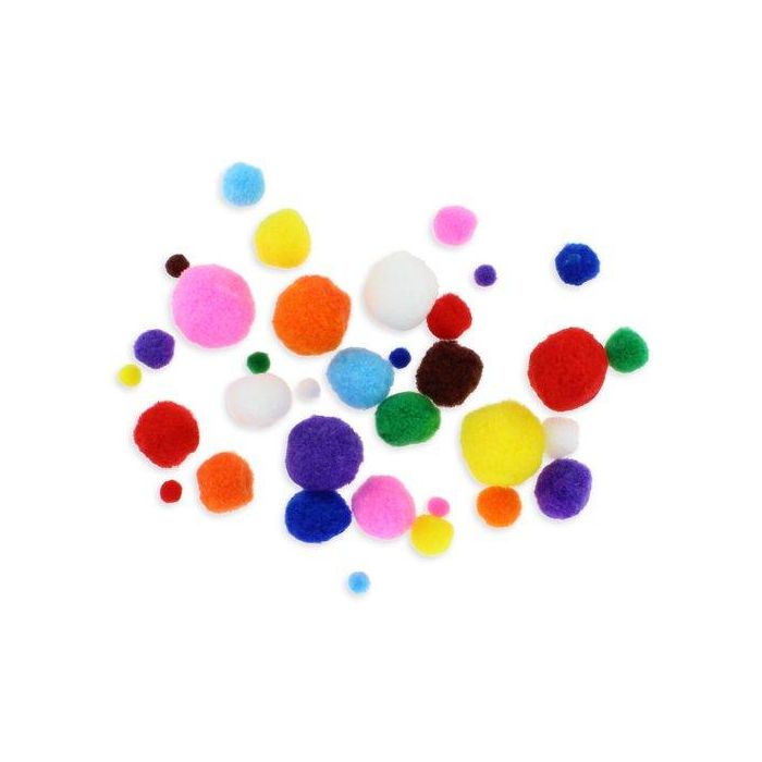 Pom Pom Fixo Kids Colores Y Tamaños Surtidos Pack De 100