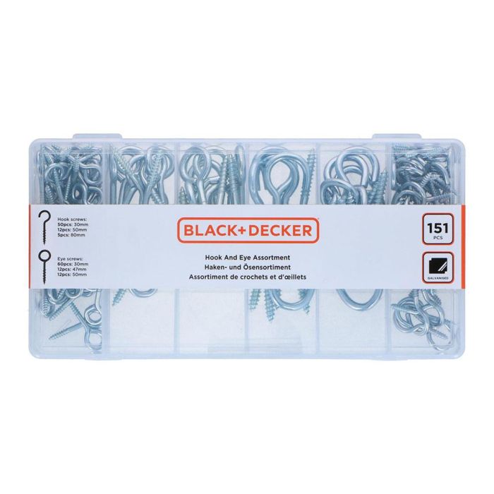 Surtido de hembrillas, 151 piezas st black+decker