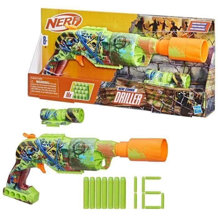 Taladro zombi Nerf, lanzador de dardos, cilindro giratorio, a partir de 8 años 0 Taladro zombi Nerf, lanzador de dardos, cilindro giratorio, a partir de 8 años 0