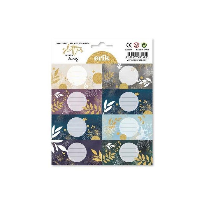 Etiqueta Escolar Erik 15,8X20 Glitter (Set de 10)