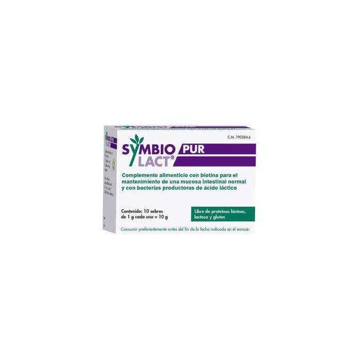 Symbiopharm Symbiolact Pur Probiótico Sin Lactosa, Sin Gluten, Mantenimiento Intestinal, 10 Sobres
