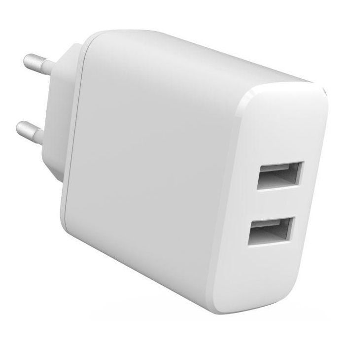 eSTUFF Cargador de Pared USB-A 24W Blanco - 98% Plástico Reciclado para Smartphones y Tablets 1