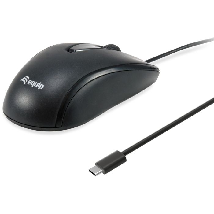 EQUIP Ratón Óptico Ambidextro USB-C 1200 DPI Cable 1.5m Negro 245116 2