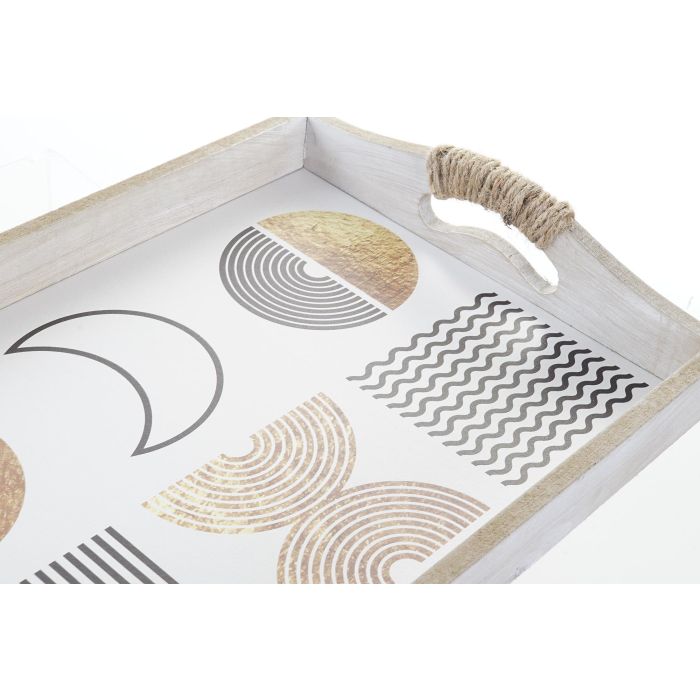 DKD Home Decor Bandeja Glam Negro Dorado MDF Set de 2 Unidades 30 x 6 x 40 cm 1