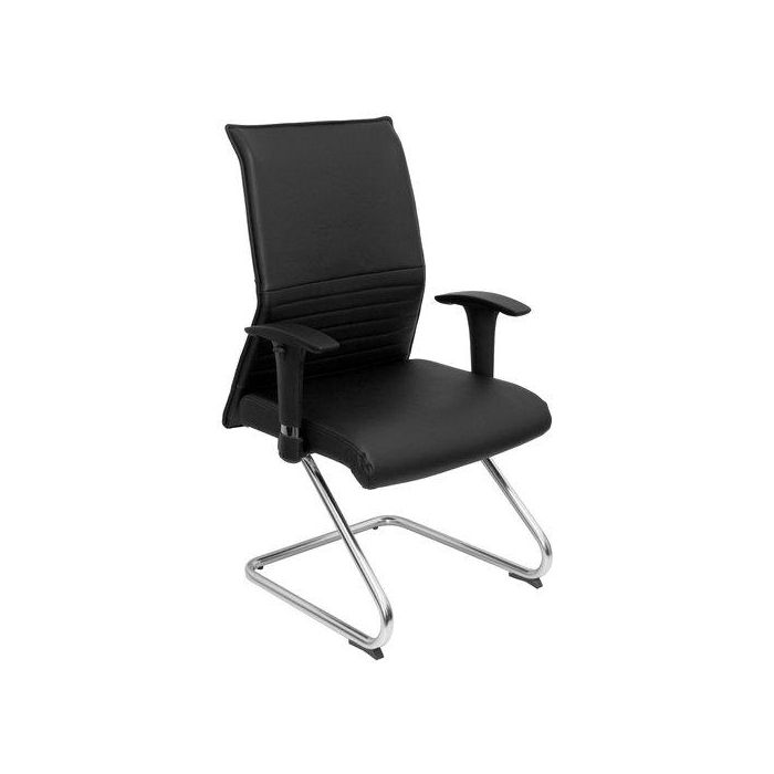 Silla Piqueras Y Crespo Albacete Confidente Estructura Patin Acabado Cromado Brazo Regulable Tapiceria Similpiel Negro