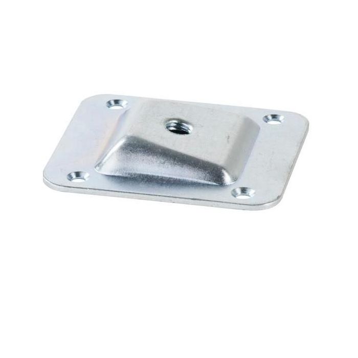 Herrajes Fab. Nacional Placa Inclinada M8 para Pata de Mesa Zincado 66x58 Fácil Montaje