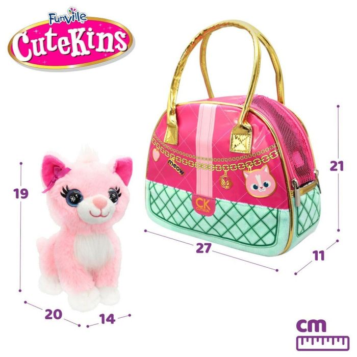 Peluche cutekins gatito con bolso de diseño 19x20x14 cm 1