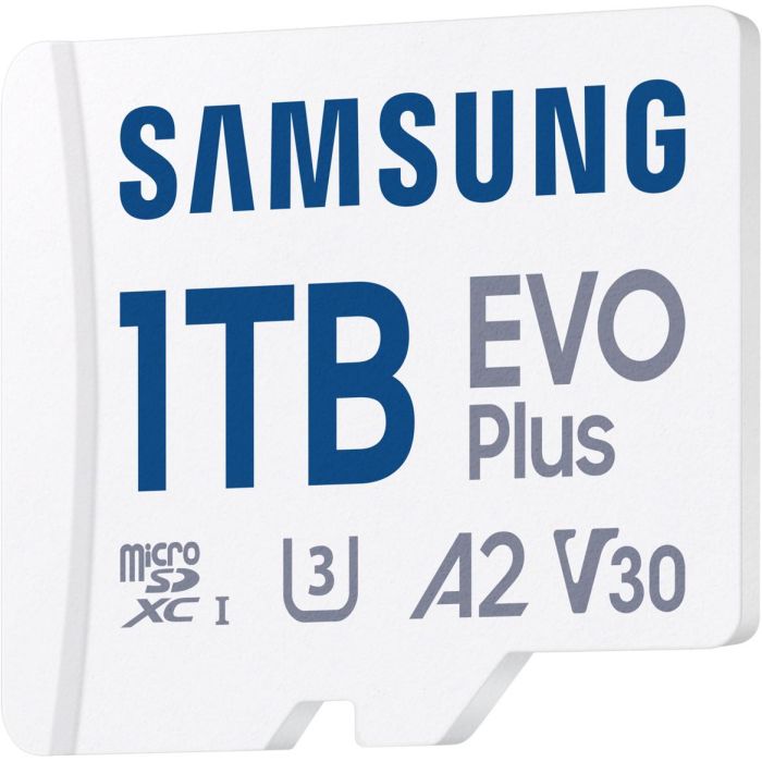 Samsung Tarjeta de Memoria EVO Plus 1TB microSDXC con Adaptador, Clase 10 U3 V30 A2, 160MB/s Lectura - MB-MC1T0SA/EU 1 Samsung Tarjeta de Memoria EVO Plus 1TB microSDXC con Adaptador, Clase 10 U3 V30 A2, 160MB/s Lectura - MB-MC1T0SA/EU 1