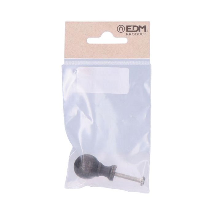 Edm Pomo bola 18mm acero níquel mate antiguo 1