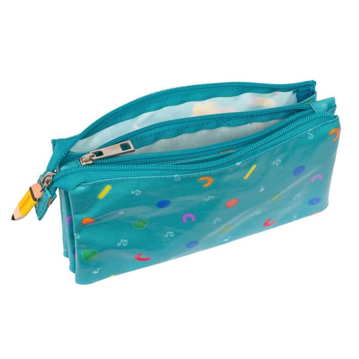 Portatodo Triple CoComelon Back to class Azul claro (22 x 12 x 3 cm) 1