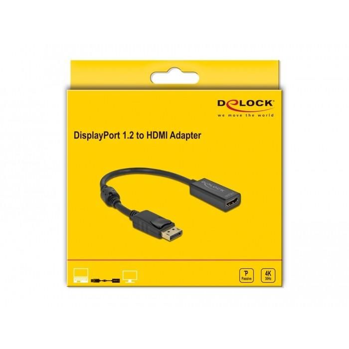 DELOCK Adapter DisplayPort 1.2 Stecker zu HDMI Buchse 4K Passiv schwarz 1 DELOCK Adapter DisplayPort 1.2 Stecker zu HDMI Buchse 4K Passiv schwarz 1