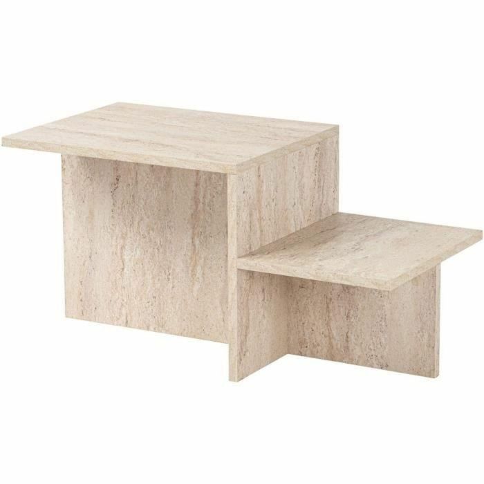 Mesa de centro HARMONY Rectangular - Efecto travertino - 80x40x40 cm - CAL1730423364198