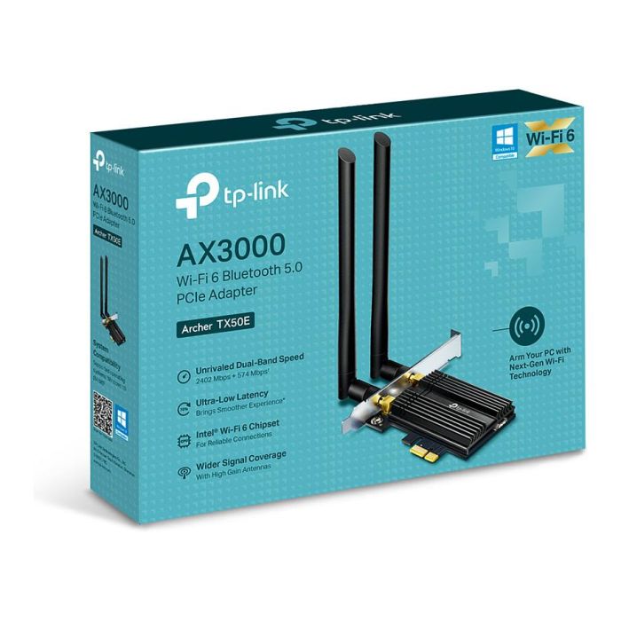 TP-Link Adaptador Bluetooth 5.0 y Wi-Fi 6 802.11 a/b/g/n/ac/ax, Doble Banda 2.4/5 GHz para Máximo Rendimiento y Cobertura Amplia 1