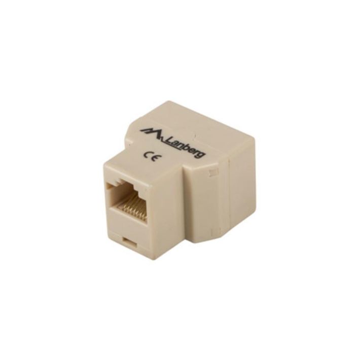 Lanberg Adaptador Divisor RJ45 UTP Hembra para Red Ethernet, 1 Entrada a 2 Salidas, Color Beige