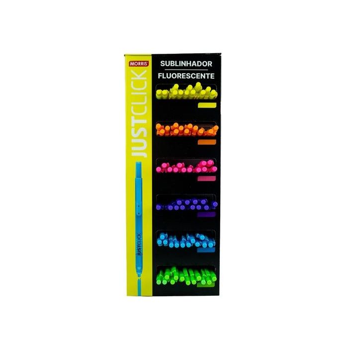Marcador Fluor Morris Retractil Justclick Mrh-105 Expositor De 72