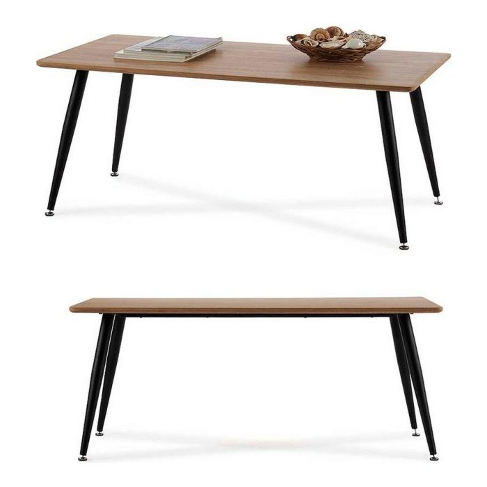 Mesa de Centro Marrón Negro Madera Metal Melamina Madera MDF 1 Mesa de Centro Marrón Negro Madera Metal Melamina Madera MDF 1