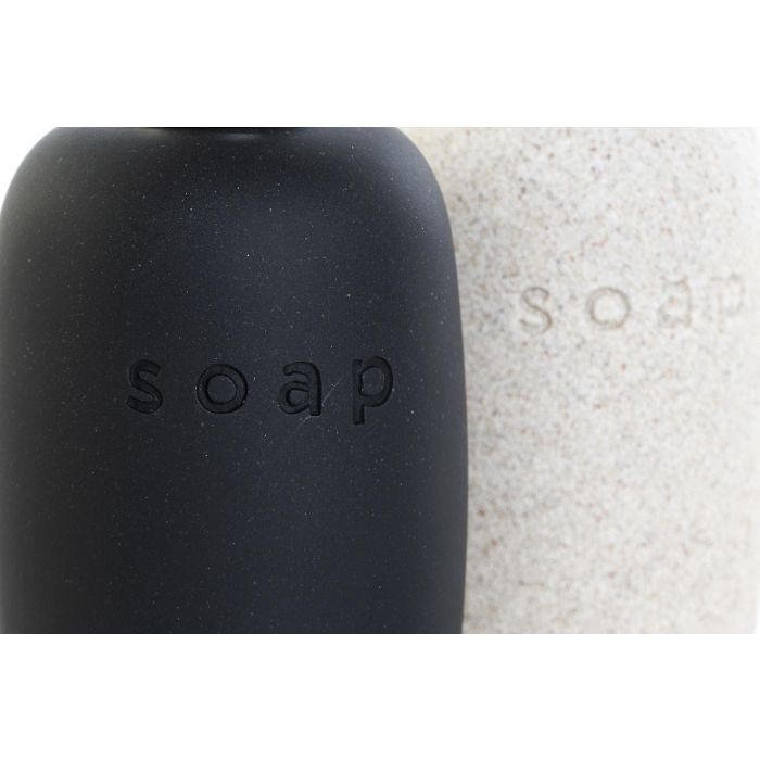 DKD Home Decor Dosificador Scandi Gres y Pvc 8 x 18 x 8 cm (2 Unidades) 1