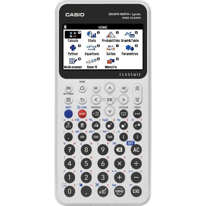 Calculadora gráfica Casio - Escuela secundaria - Math+ - Blanca Calculadora gráfica Casio - Escuela secundaria - Math+ - Blanca