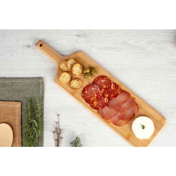 Kinvara Tabla de Bambú con Mango para Aperitivos, 50 x 14 x 1.5 cm (6 Unidades) 4 Kinvara Tabla de Bambú con Mango para Aperitivos, 50 x 14 x 1.5 cm (6 Unidades) 4