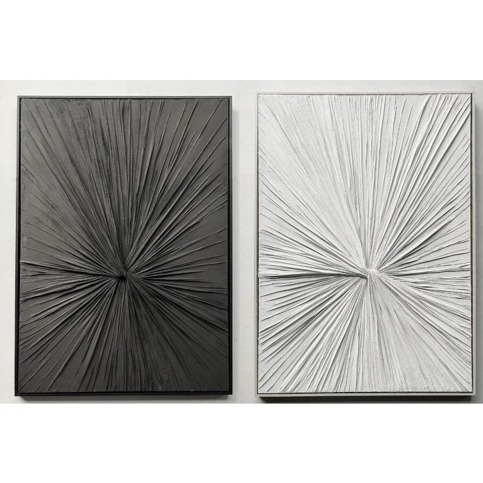 Cuadro Home ESPRIT Negro Beige Moderno (2 Unidades)