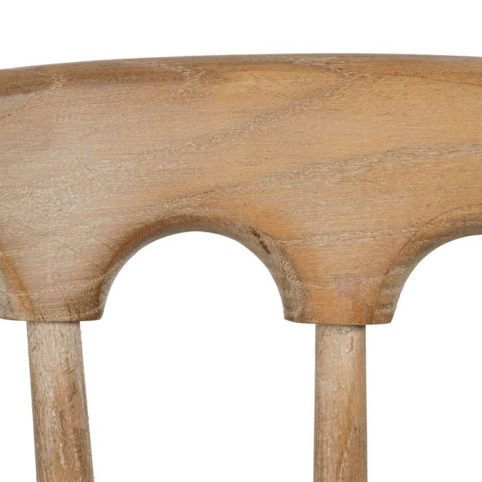 Silla de Comedor Beige Natural Madera de caucho Algodón Poliéster 45 x 46 x 92 cm 2