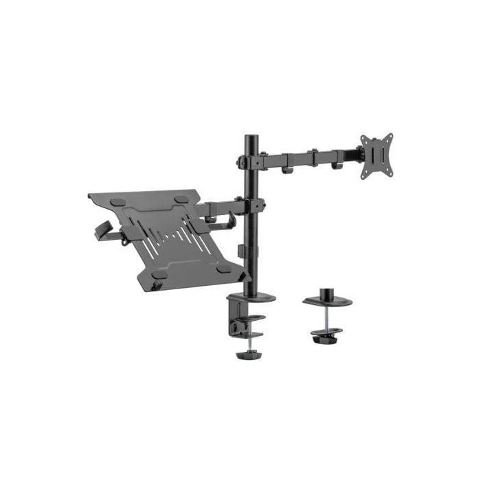AISENS - SOPORTE DE MESA GIRATORIO E INCLINABLE PARA PORTATIL Y MONITOR/TV 9KG DE 17-32, NEGRO 0 AISENS - SOPORTE DE MESA GIRATORIO E INCLINABLE PARA PORTATIL Y MONITOR/TV 9KG DE 17-32, NEGRO 0