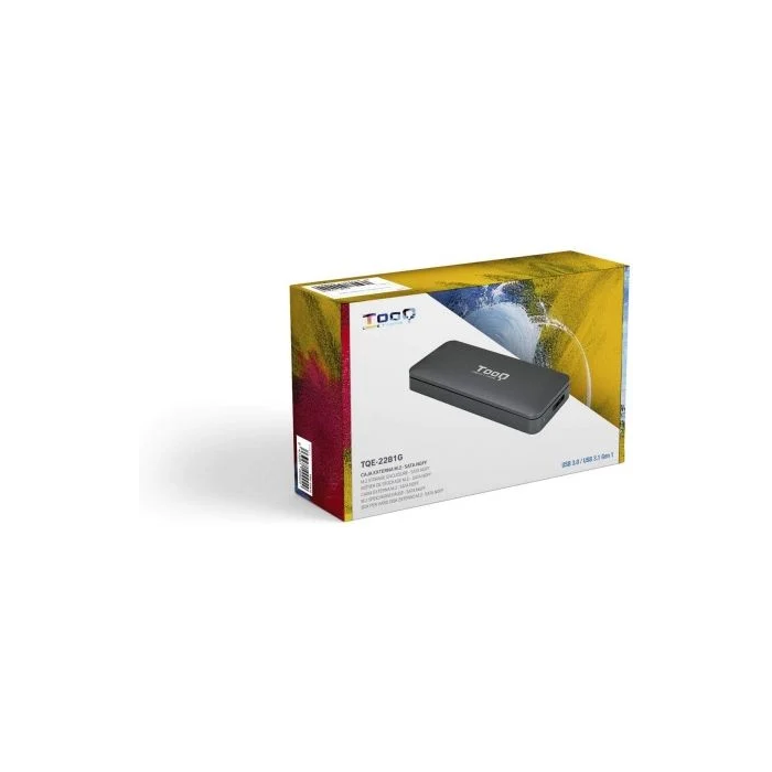 Tooq Caja Externa SSD M.2 SATA TQE-2281G USB 3.0 Aluminio Gris Sin Tornillos para Discos NGFF B-Key hasta 1TB 4