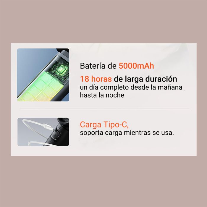 Jisulife Life 9 Ventilador Portátil Recargable con Batería 3600 mAh, hasta 12h Autonomía, 5 Velocidades, Gris 7 Jisulife Life 9 Ventilador Portátil Recargable con Batería 3600 mAh, hasta 12h Autonomía, 5 Velocidades, Gris 7