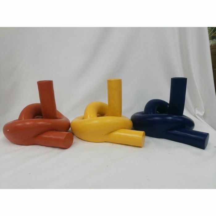 Candelabro Urban DKD Home Decor Terracota Amarillo 16 x 15 x 20.5 cm (3 Unidades) 2 Candelabro Urban DKD Home Decor Terracota Amarillo 16 x 15 x 20.5 cm (3 Unidades) 2