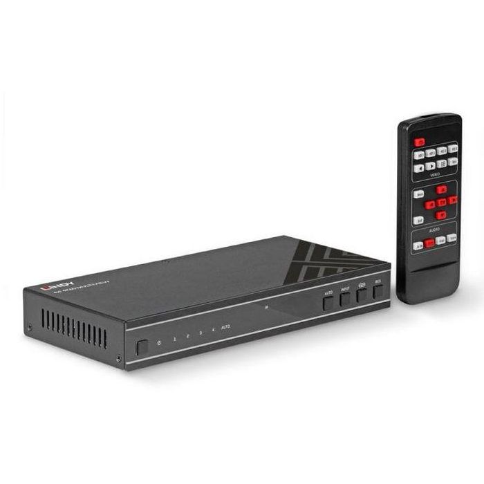 Lindy Switch HDMI Multiview 4x1 4K 60Hz Seamless Ultra HD, Modos Quad-View, PiP, Dual, Control RS-232, Audio/Video Independiente Lindy Switch HDMI Multiview 4x1 4K 60Hz Seamless Ultra HD, Modos Quad-View, PiP, Dual, Control RS-232, Audio/Video Independiente