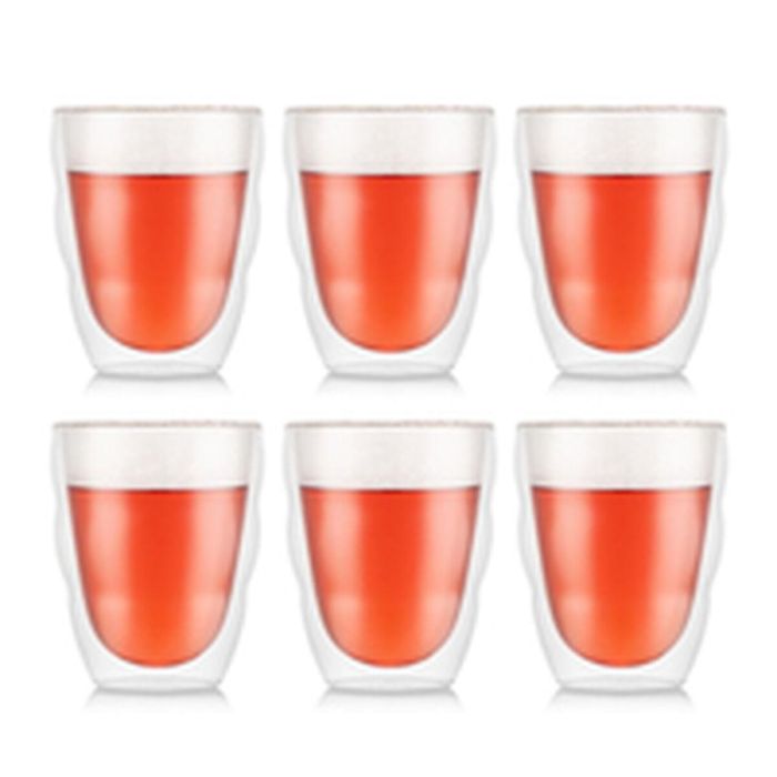Bodum BOD0699965199210 Juego de 6 Vasos Térmicos Pilatus Doble Pared Transparente 0,35 l 6