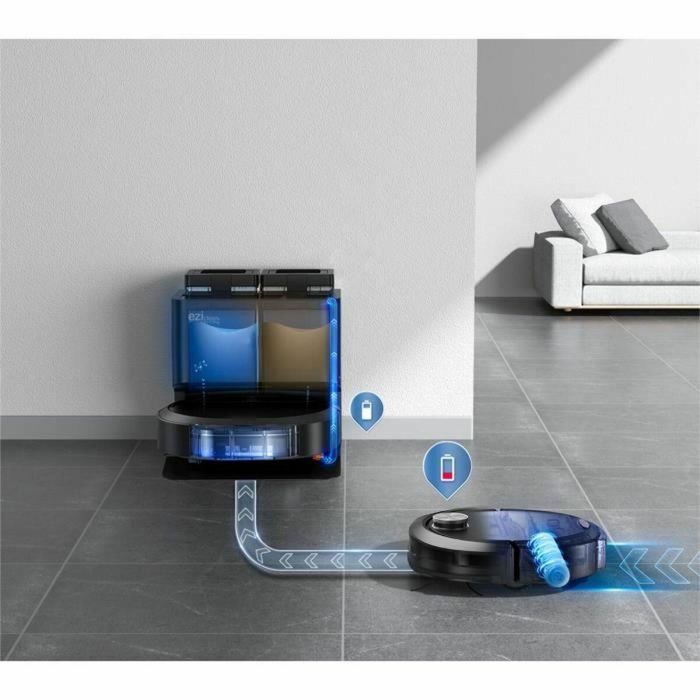 Robot Aspirador y Mopa Conectado con base de vaciado EZICLEAN All-in-one Z10 Plus - 240 min - 6000pa - 180m² - 1,5L 1