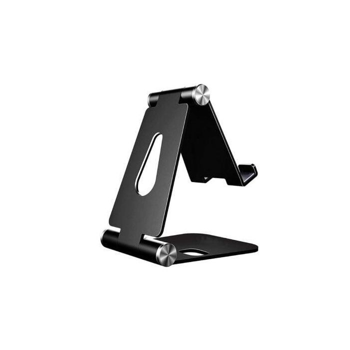 Aisens Soporte de Sobremesa Ajustable para Móvil y Tablet, 2 Pivotes, Aleación de Aluminio, Antideslizante, Negro Aisens Soporte de Sobremesa Ajustable para Móvil y Tablet, 2 Pivotes, Aleación de Aluminio, Antideslizante, Negro