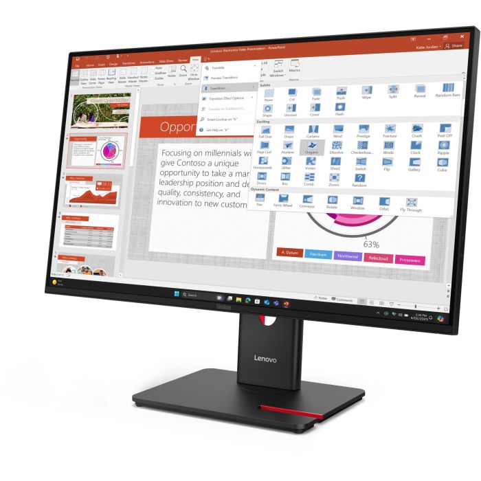 Lenovo ThinkVision T27-40 Monitor IPS de 27" Full HD (1920x1080) 4ms 120Hz HDMI DisplayPort USB-C Hub Negro 1 Lenovo ThinkVision T27-40 Monitor IPS de 27" Full HD (1920x1080) 4ms 120Hz HDMI DisplayPort USB-C Hub Negro 1