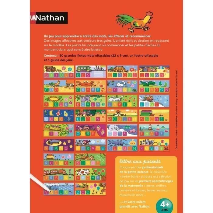 Nathan La Petite Ecole Escribo las palabras - Juego didáctico para aprender a escribir, con 15 tableros borrables de doble cara, para niños a partir de 4 años. 2 Nathan La Petite Ecole Escribo las palabras - Juego didáctico para aprender a escribir, con 15 tableros borrables de doble cara, para niños a partir de 4 años. 2