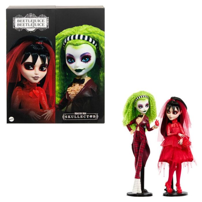 Monster High Hyv96 Pack 2 Muñecas Skullector Beetlejuice y Lydia Deetz Boda de Bitelchús Coleccionable 1 Monster High Hyv96 Pack 2 Muñecas Skullector Beetlejuice y Lydia Deetz Boda de Bitelchús Coleccionable 1