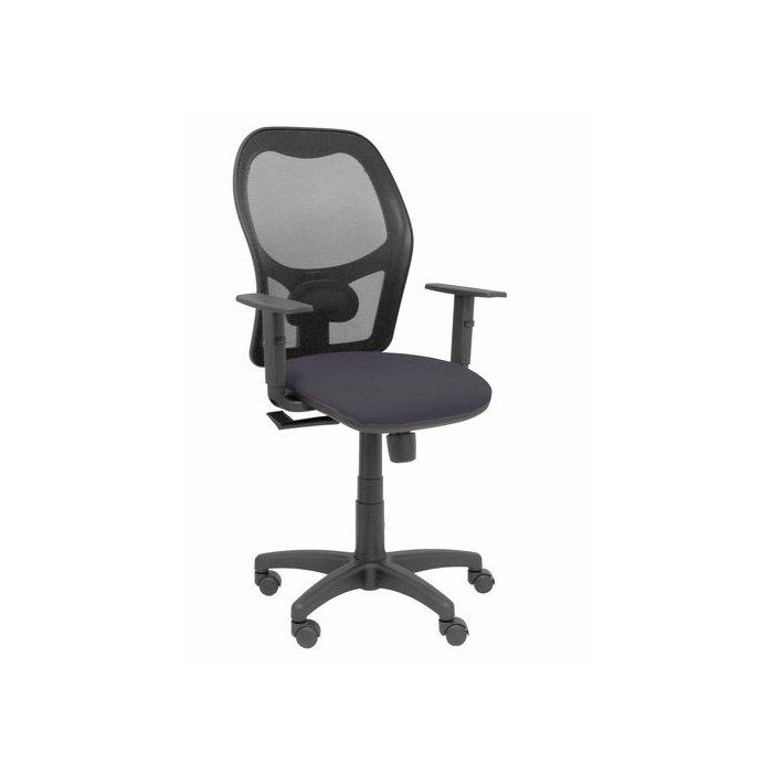 Silla Piqueras Y Crespo Alocen Brazos Regulables Mecanismo Sincro Refuerzo Lumbar Ruedas Nylon Respaldo Malla Negra Transpirable Y Asiento Tapizado Bali Gris Oscuro