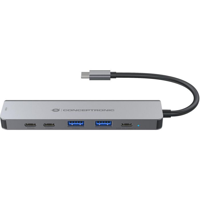 Conceptronic DONN33G Dock USB-C a HDMI/2xUSB-A/2xUSB-C con Power Delivery 100W y 5Gbps de Velocidad de Transferencia 3